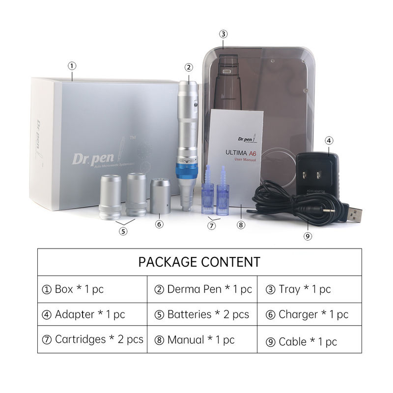 Dr Pen Powerful Ultima A6 Microneedle Dermapen Meso recarregável com alimentação sem fio e com fio