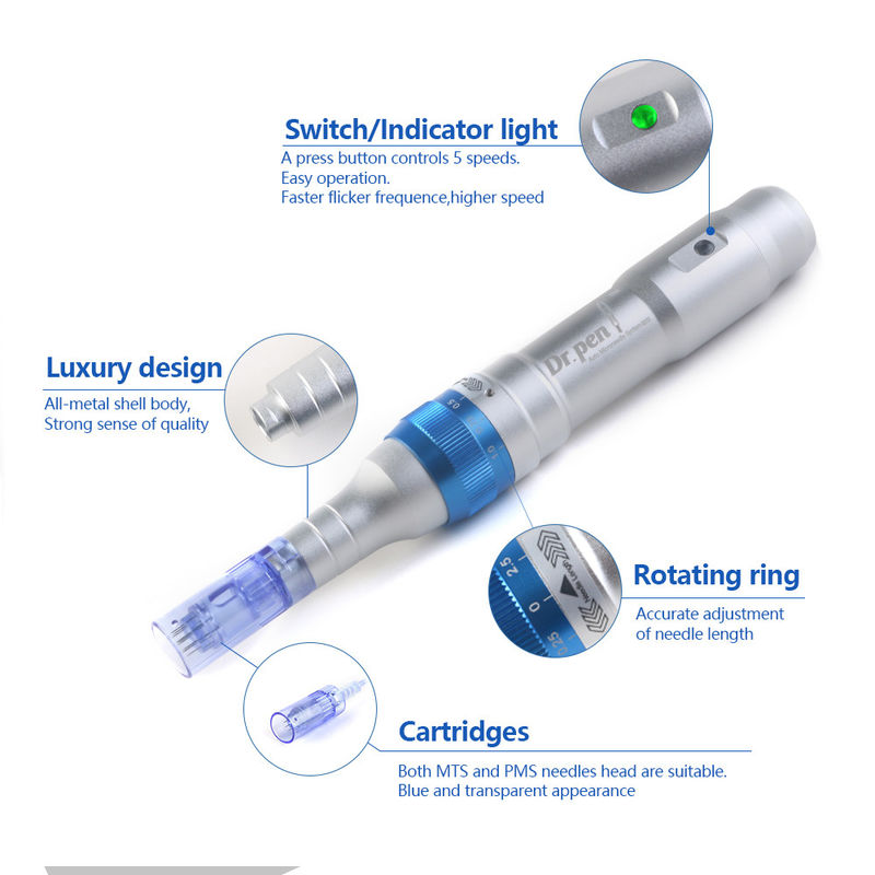 Dr Pen Ultima A6 Micro-agulha elétrica para lábios 1/3/7/9/12/24/36/42/nano-agulhas