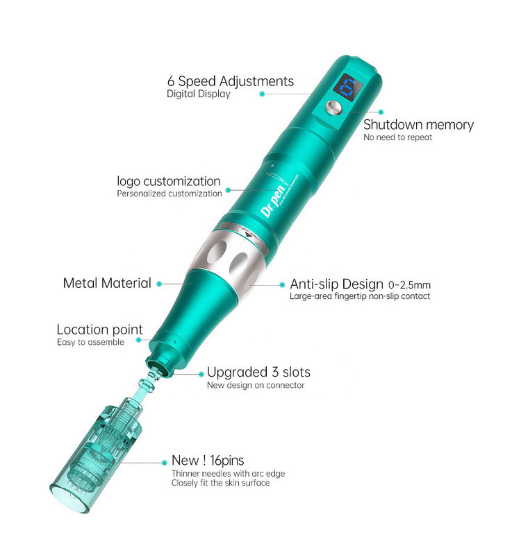 Dr pen A6S Wireless / Wired 2 em 1 Dispositivo de Microneedling Elétrico para Cuidados Pessoais de Beleza