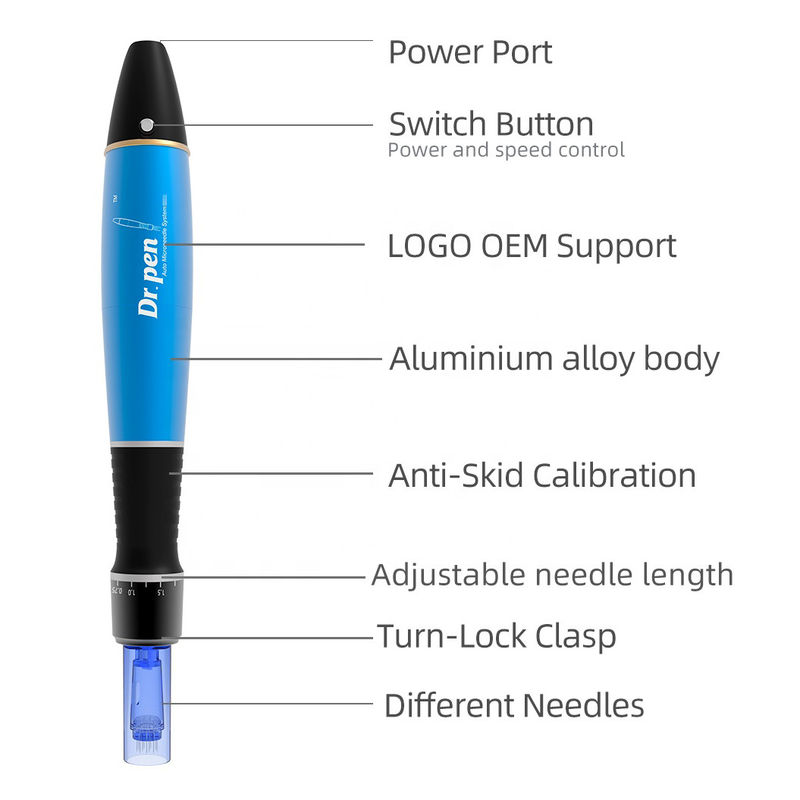 Bateria de 400 mAh Dr Pen A1W Multifuncional Elétrico Facial Luminoso Micro-Agulha