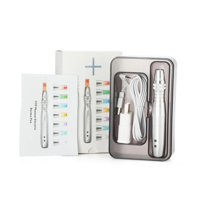 Corpo Prateado Cor 7 Cor LED Fotão Elétrico Derma Pen para Função de Rejuvenescimento da Pele