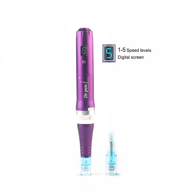 Corpo de liga de alumínio Dr Pen X5 Derma Pen Sistema de Microneedle Automático comprimentos de agulha ajustáveis para plugues do Reino Unido