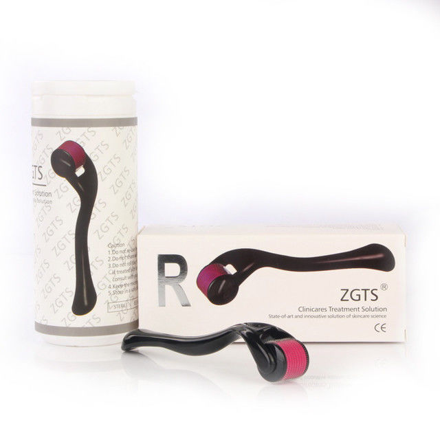 540 pinos ZGTS Micro Pin Derma Roller com pin rolante de aço inoxidável em alça preta