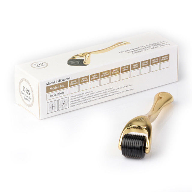 Home NO Plugs Tipo 540-pin Derma Roller com Manos de cor dourada Rejuvenescimento da pele