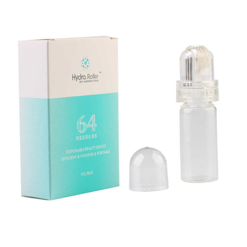 CE aprovado 64 Gold Tips Hydra Microneedle Titânio Derma Roller para ácido hialurônico