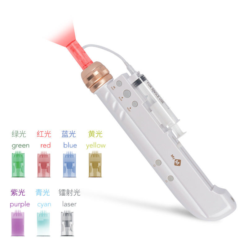 7 luzes Nano Derma Pen 3 em 1 Mini Injector de Mesoterapia com Água para Amplificadores de Mama